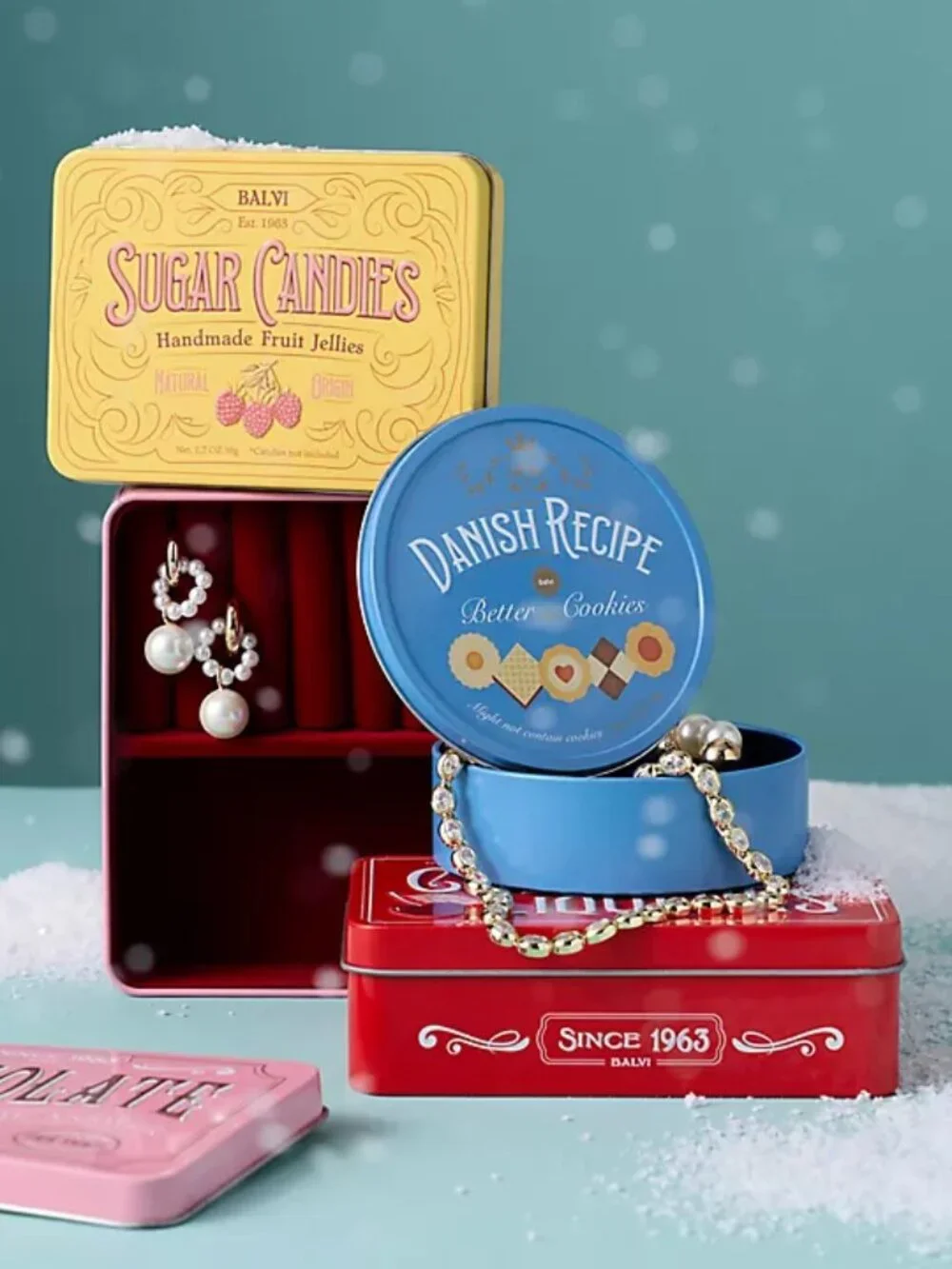 Anthropologie Sweets Tin Jewelry Box Retro Sugar Candies